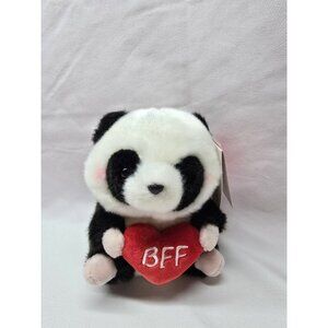 Aurora Rolly Pet Plush Panda Holding BFF Heart Pillow Stuffed Animal